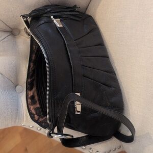 b. makowssky Black Hobo Bag Euc